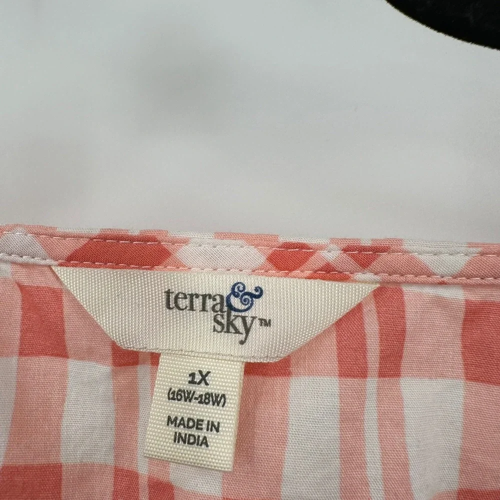 Womens‎ Cottagecore Milkmaid Midi Dress Size 1X Gingham Smocked Romantic Prairie - Picture 3 of 8
